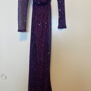 Purple sparkling long gown